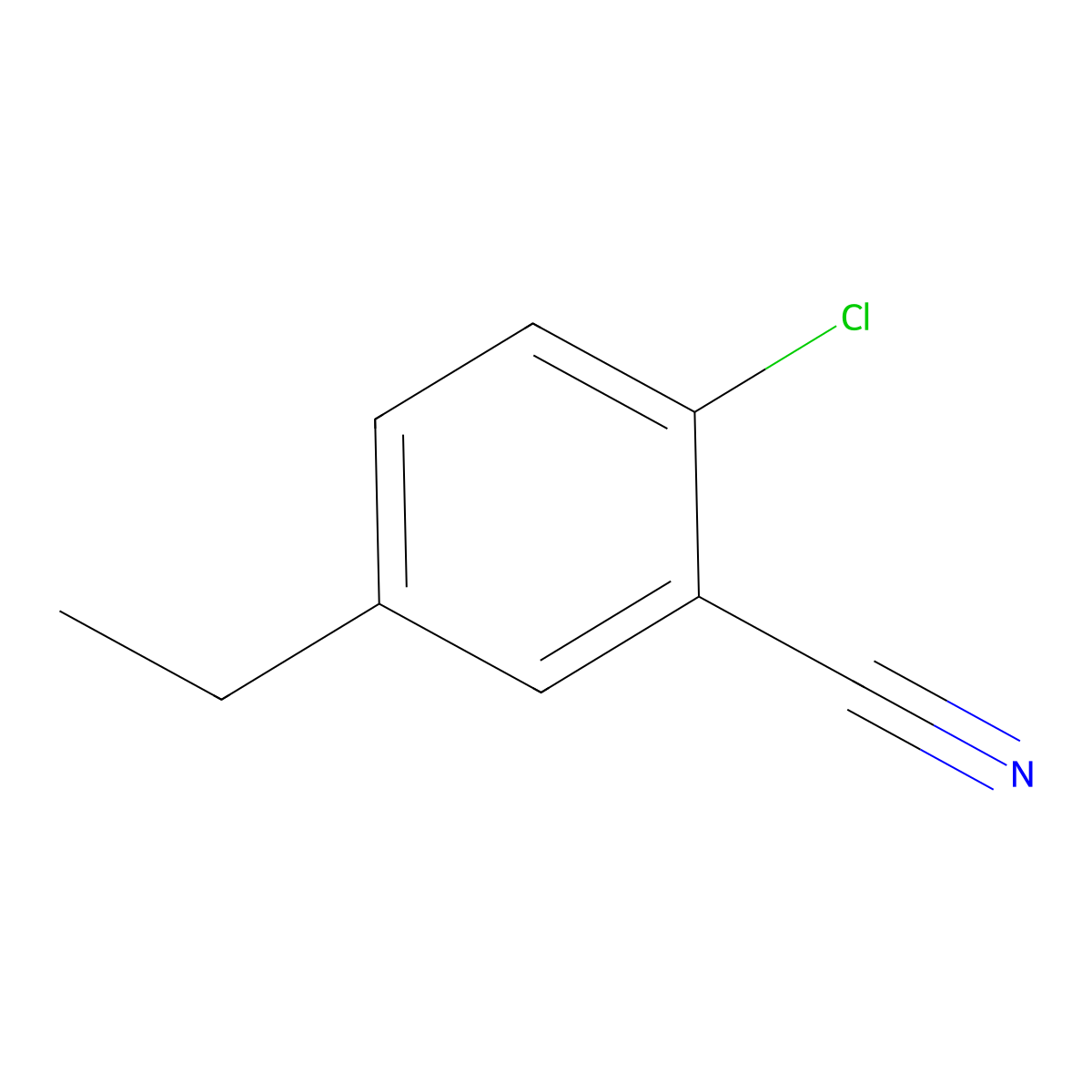 2-Chloro-5-ethylbenzonitrile molecular structure, CAS 67648-09-3