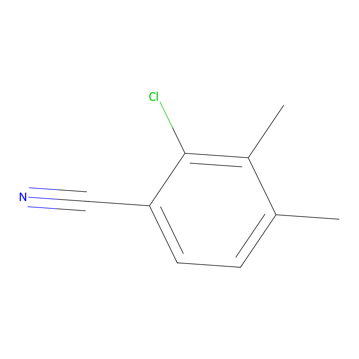 2-Chloro-3,4-dimethylbenzonitrile molecular structure, CAS 67648-14-0