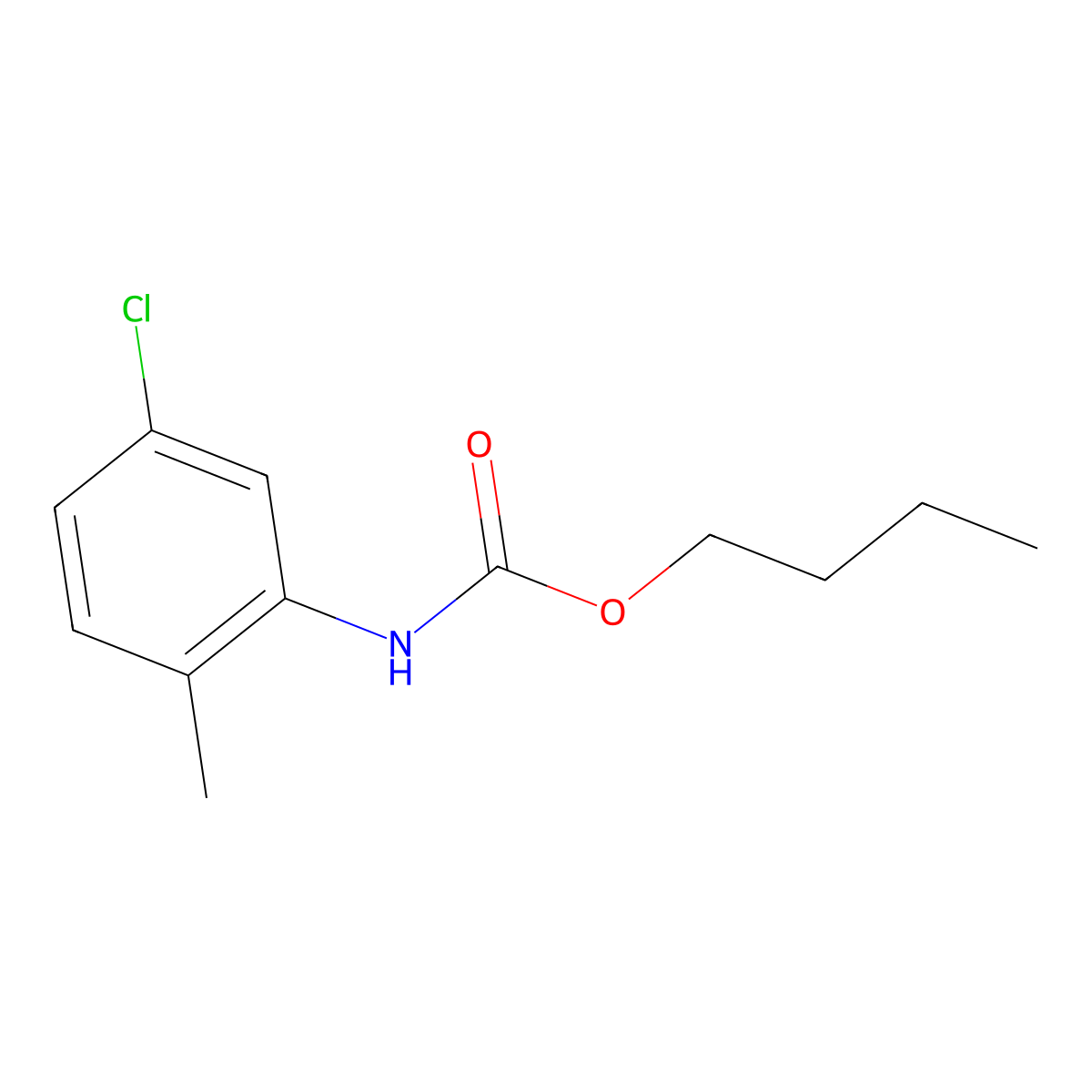 Butyl (5-chloro-2-methylphenyl)carbamate molecular structure, CAS 67648-30-0