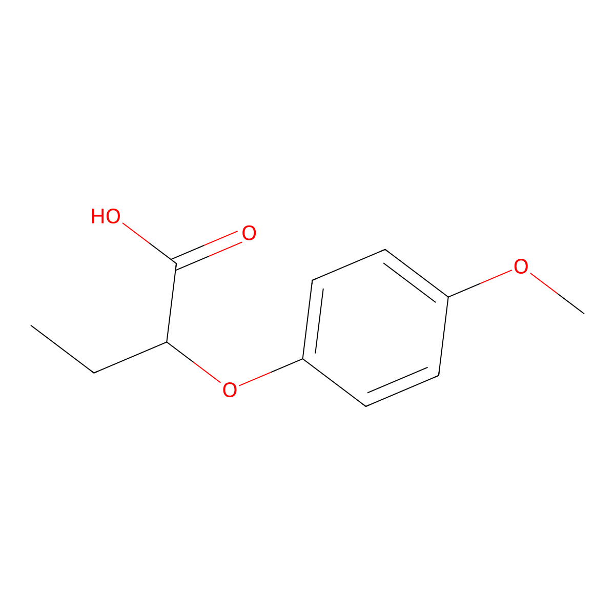 2-(4-Methoxyphenoxy)butanoic acid molecular structure, CAS 67648-60-6