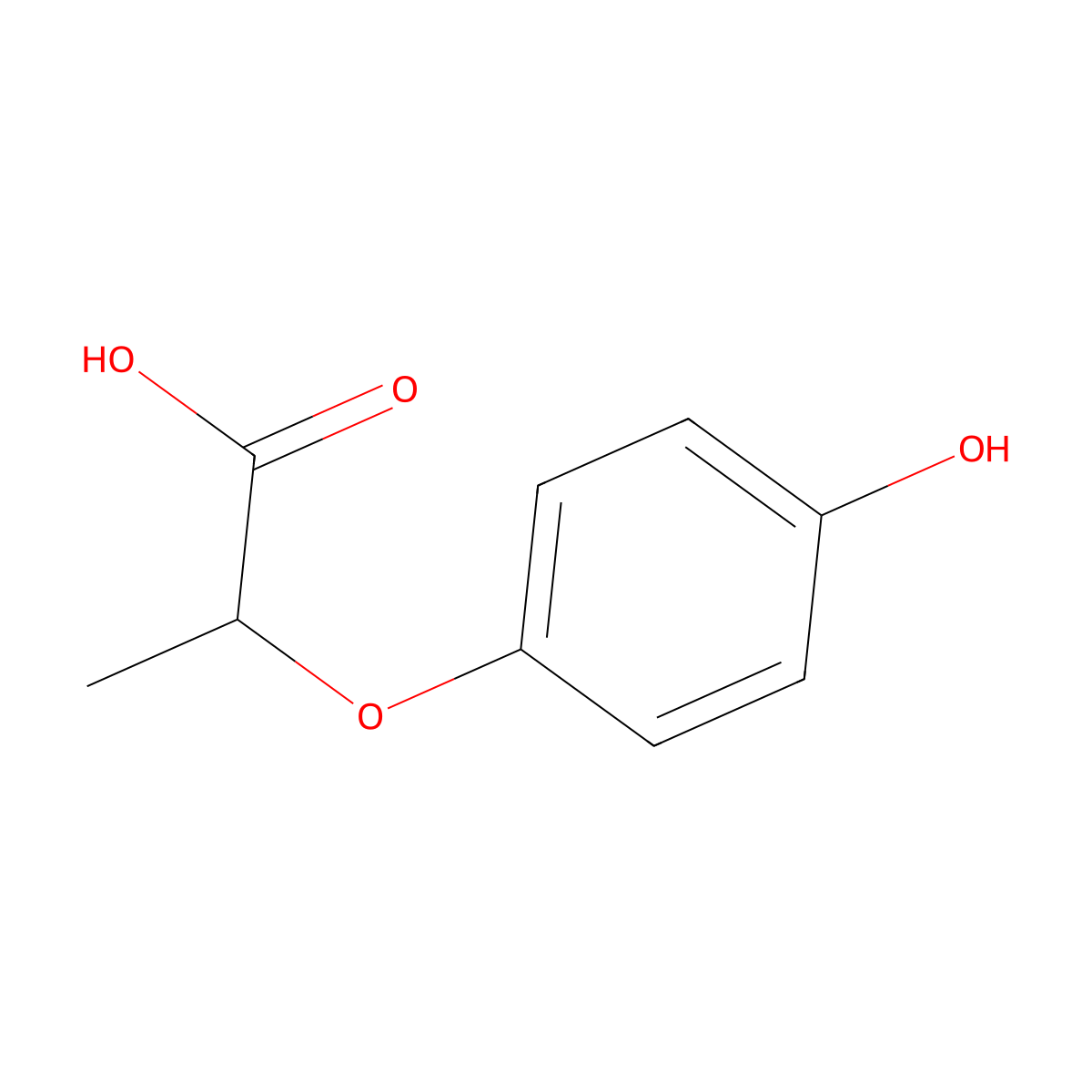 2-(4-Hydroxy-phenoxy)-propionic acid molecular structure, CAS 67648-61-7