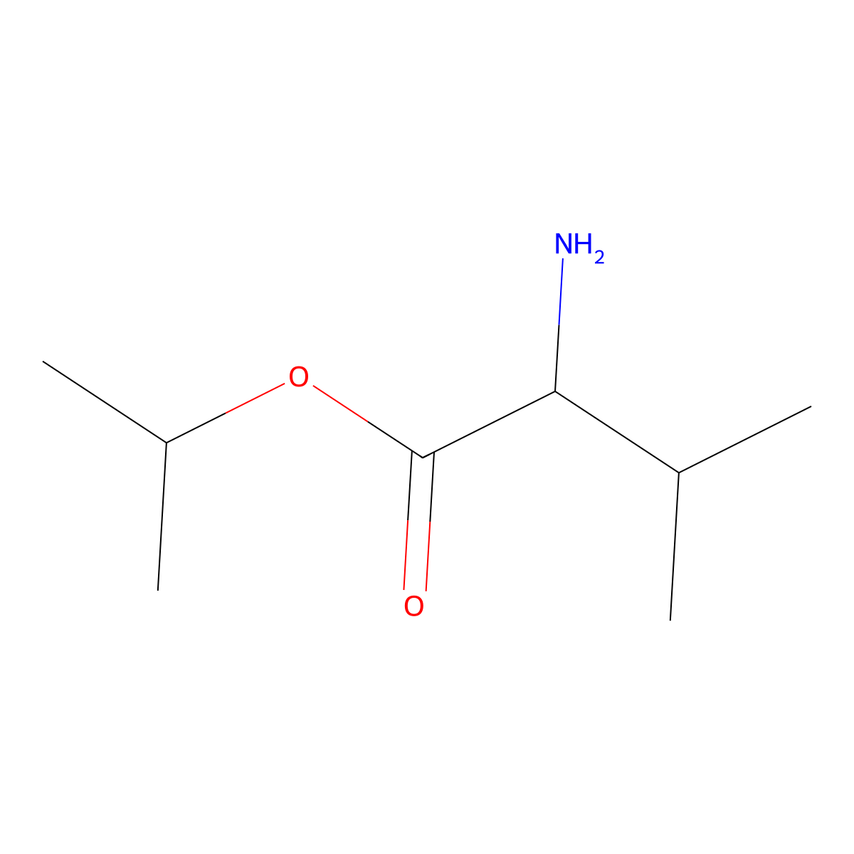 Propan-2-yl 2-amino-3-methylbutanoate molecular structure, CAS 67648-90-2