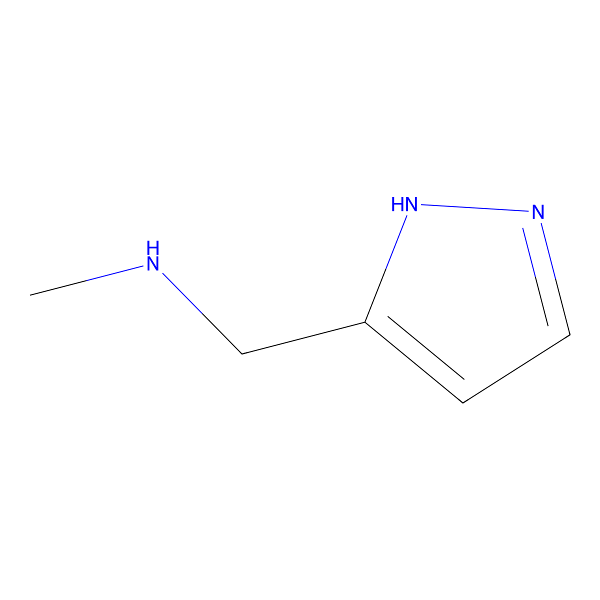 methyl((1H-pyrazol-3-yl)methyl)amine molecular structure, CAS 676491-02-4