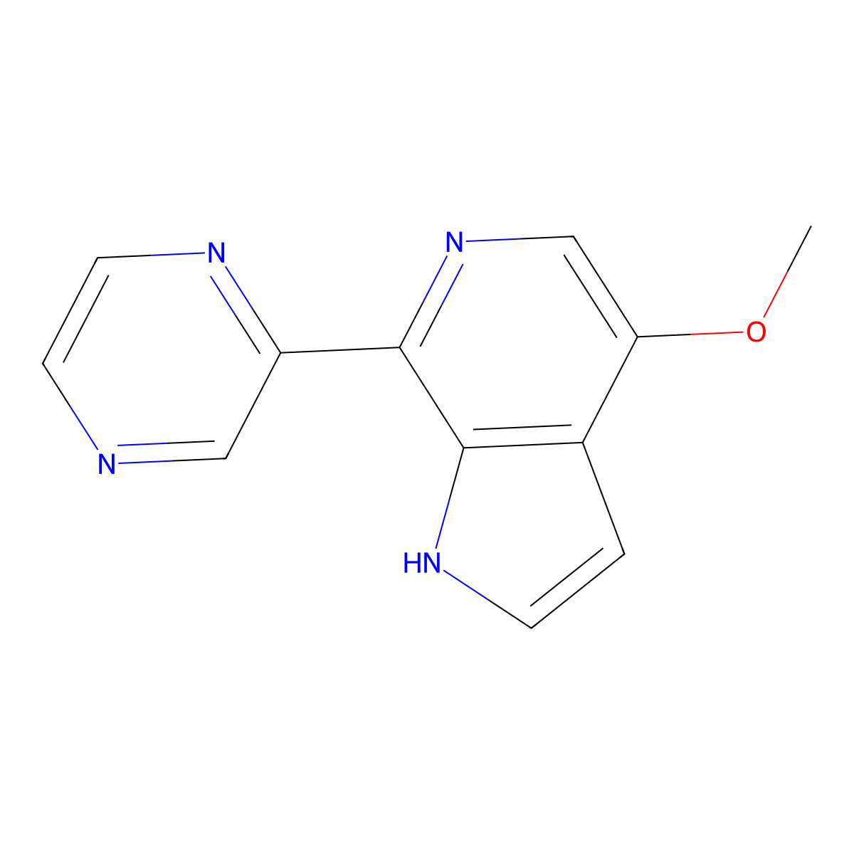 4-Methoxy-7-(pyrazin-2-YL)-1H-pyrrolo[2,3-C]pyridine molecular structure, CAS 676491-50-2
