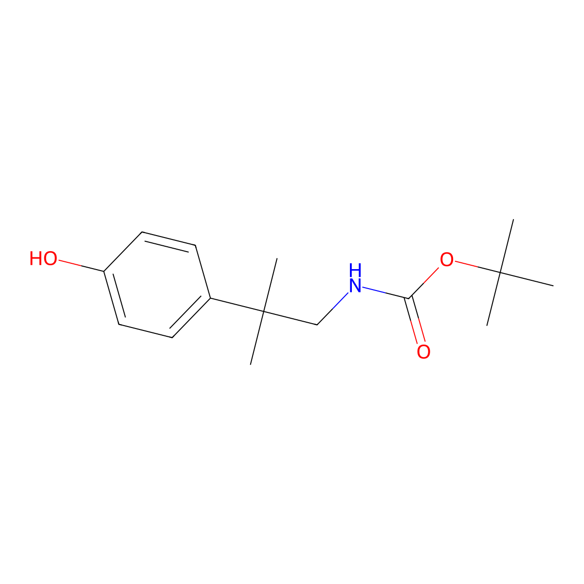 tert-butyl N-[2-(4-hydroxyphenyl)-2-methylpropyl]carbamate molecular structure, CAS 676493-85-9