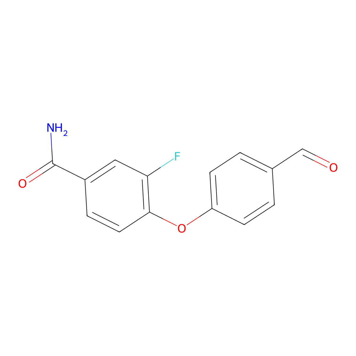 3-Fluoro-4-(4-formylphenoxy)benzamide molecular structure, CAS 676494-56-7