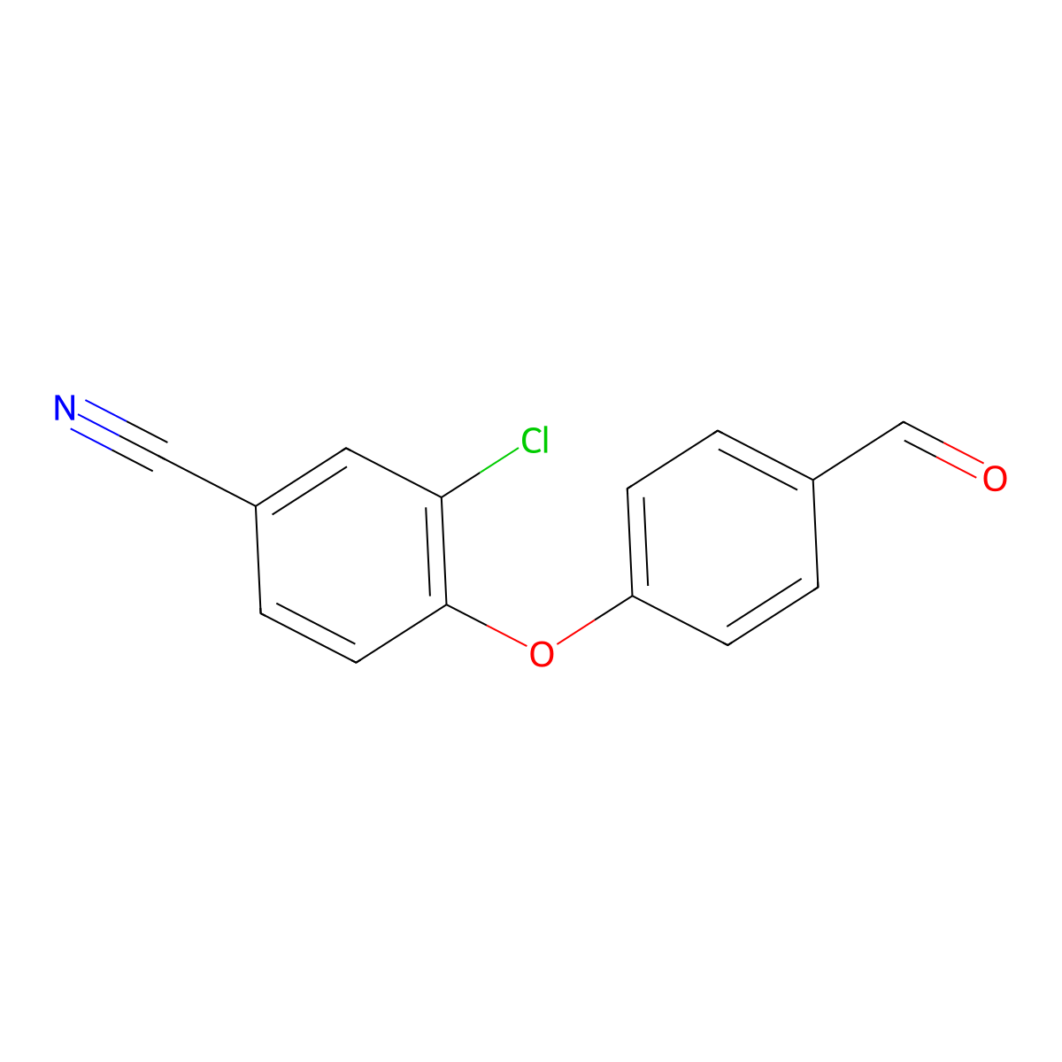 3-Chloro-4-(4-formylphenoxy)benzonitrile molecular structure, CAS 676494-58-9