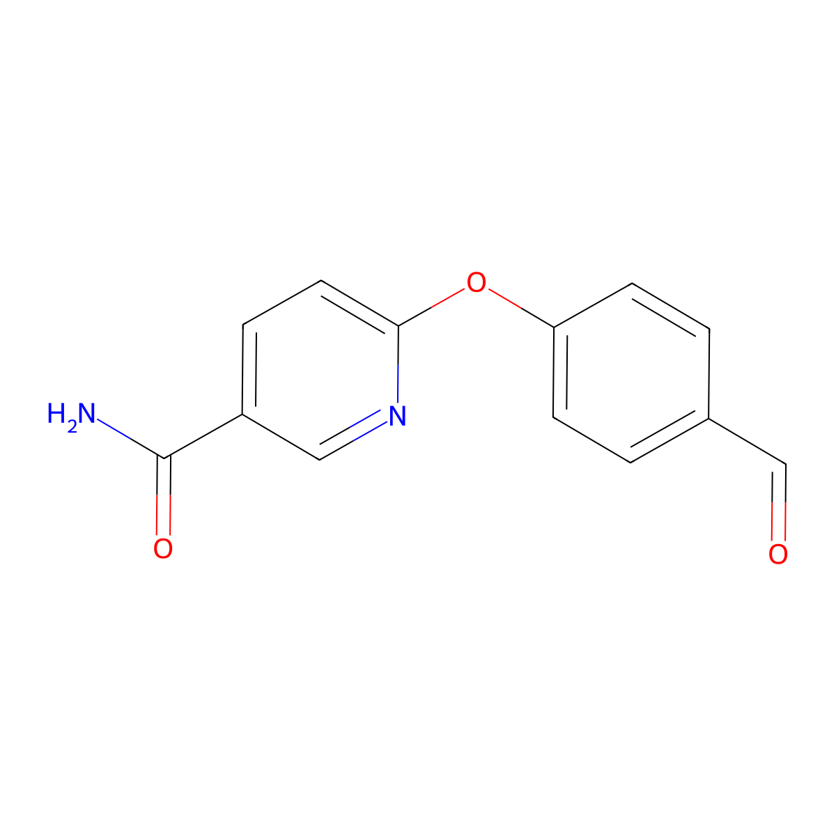 6-(4-Formylphenoxy)pyridine-3-carboxamide molecular structure, CAS 676494-70-5