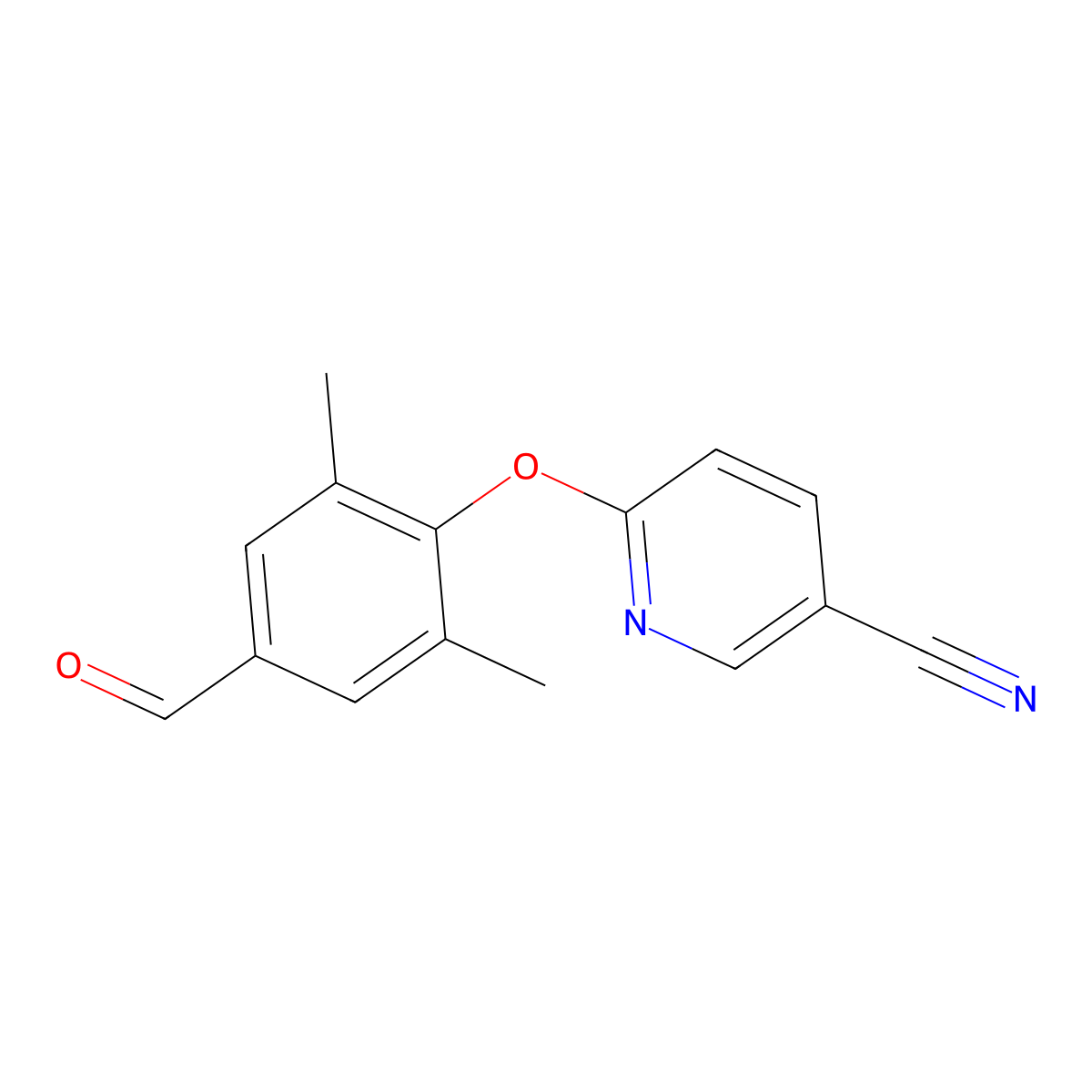 6-(4-Formyl-2,6-dimethylphenoxy)nicotinonitrile molecular structure, CAS 676495-32-2