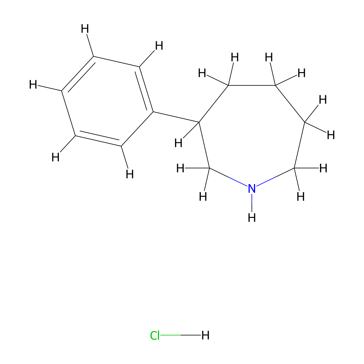3-Phenylazepane hydrochloride molecular structure, CAS 676495-76-4