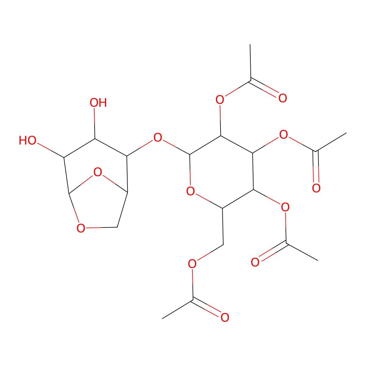 1,6-Anhydro-4-O-(2,3,4,6-tetra-O-acetyl-alpha-D-mannopyranosyl)-beta-D-mannopyranose molecular structure, CAS 67650-35-5