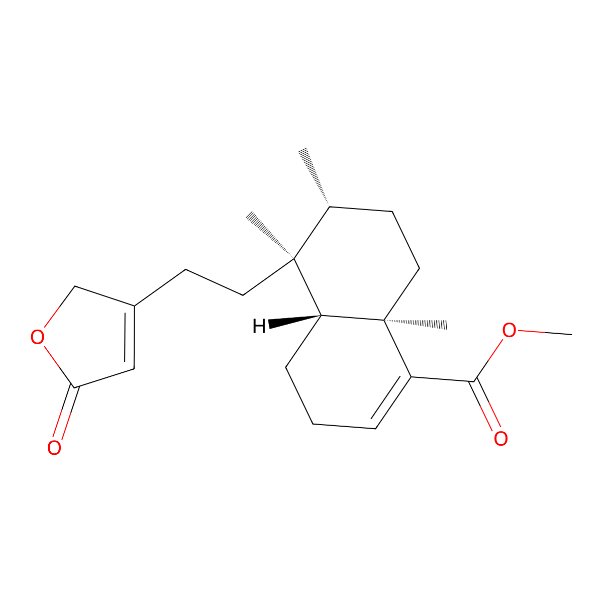 Clerodermic acid methyl ester molecular structure, CAS 67650-47-9