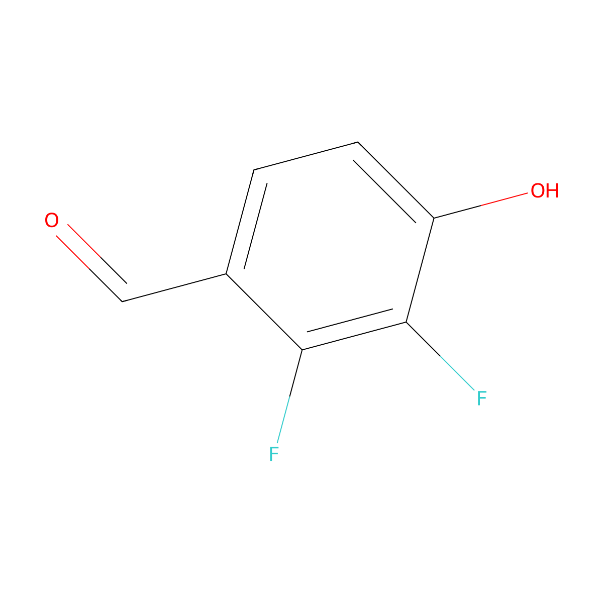 2,3-Difluoro-4-hydroxybenzaldehyde molecular structure, CAS 676500-39-3