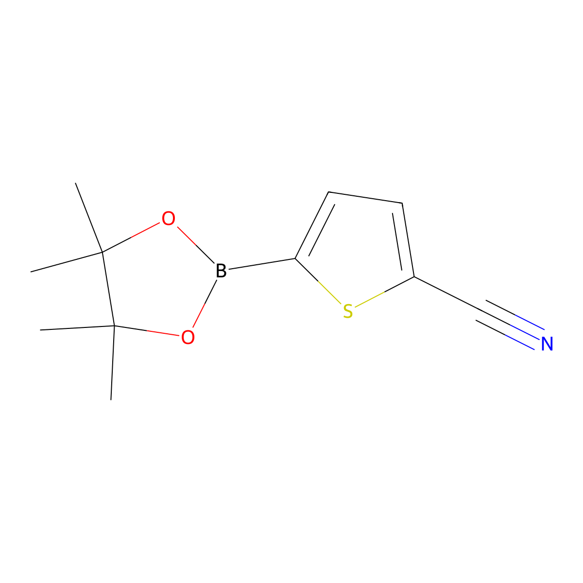 5-(Tetramethyl-1,3,2-dioxaborolan-2-yl)thiophene-2-carbonitrile molecular structure, CAS 676501-85-2