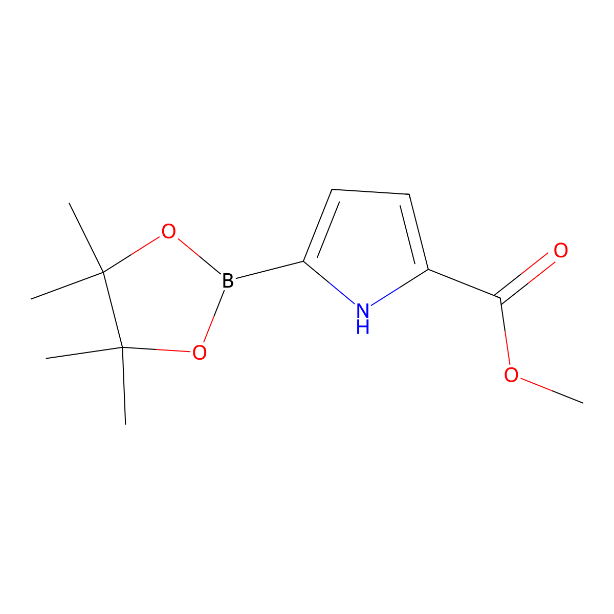 5-(Methoxycarbonyl)pyrrole-2-boronic acid, pinacol ester molecular structure, CAS 676501-89-6