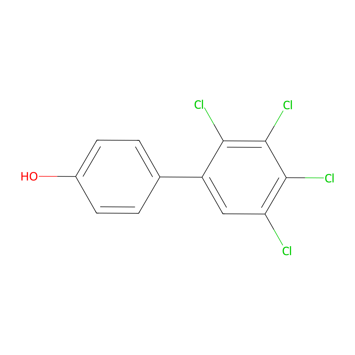 2',3',4',5'-Tetrachloro-4-biphenylol molecular structure, CAS 67651-34-7