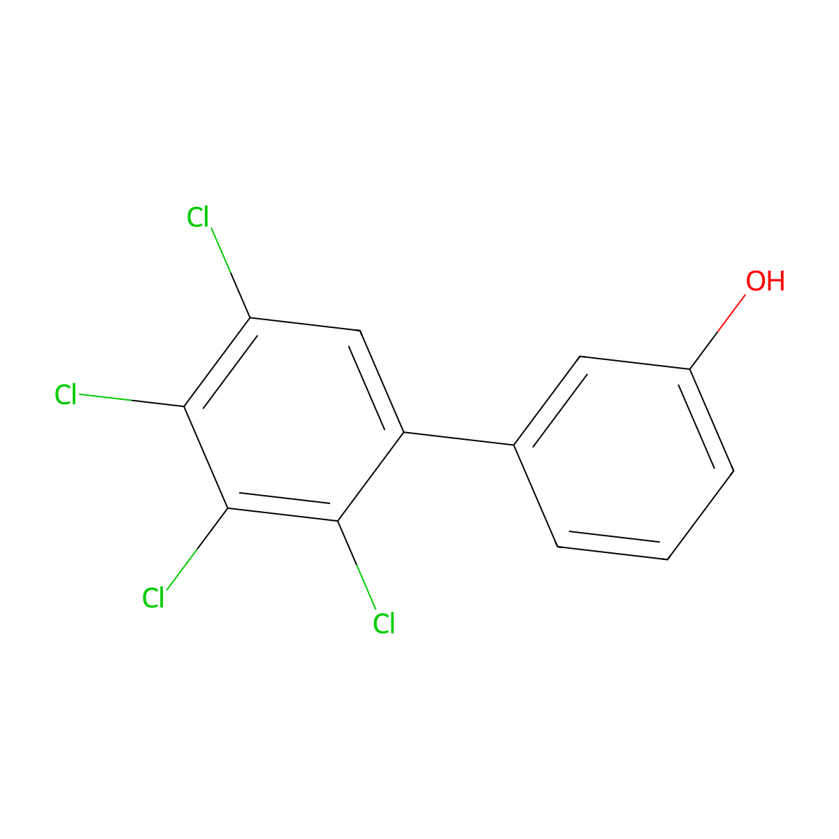 2',3',4',5'-Tetrachloro-3-biphenylol molecular structure, CAS 67651-37-0