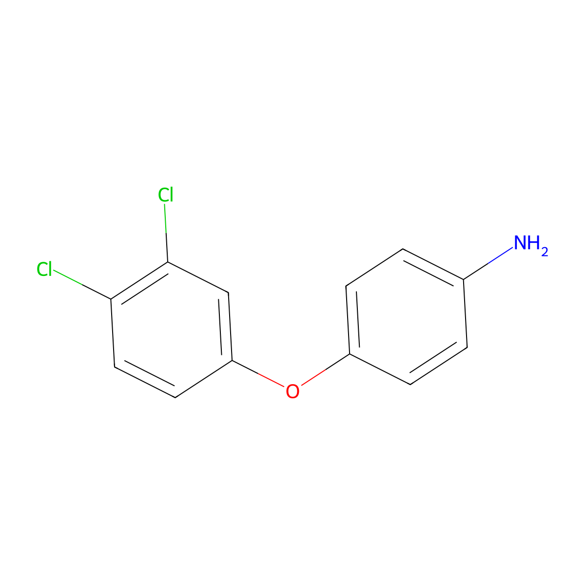 4-(3,4-Dichlorophenoxy)aniline molecular structure, CAS 67651-53-0