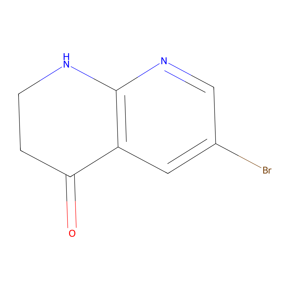 6-bromo-2,3-dihydro-1,8-naphthyridin-4(1H)-one molecular structure, CAS 676515-34-7