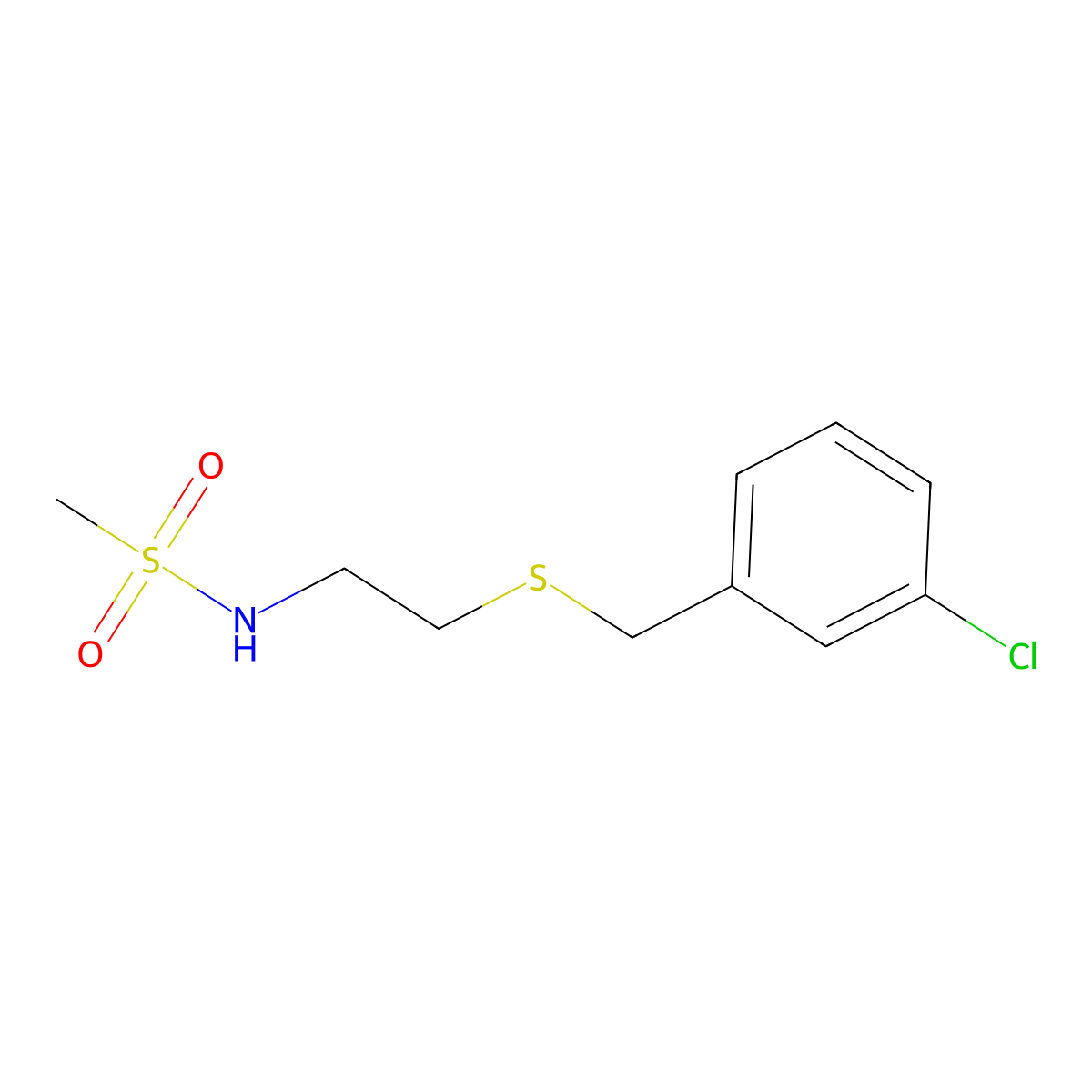 N-{2-[(3-chlorobenzyl)sulfanyl]ethyl}methanesulfonamide molecular structure, CAS 676521-54-3