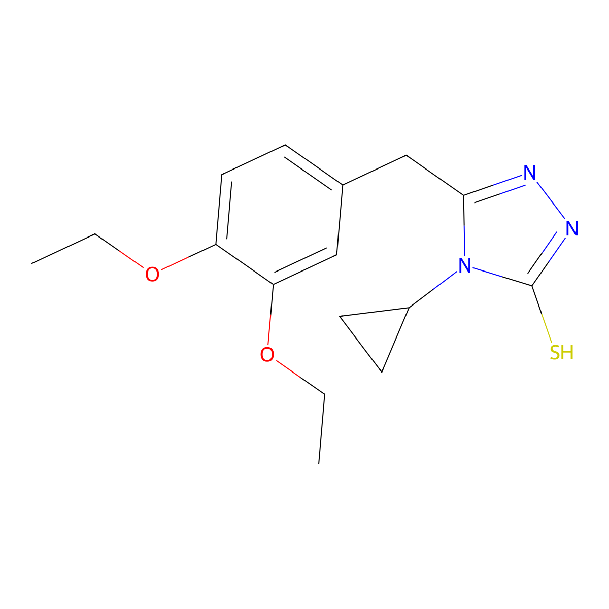 4-cyclopropyl-5-(3,4-diethoxybenzyl)-4H-1,2,4-triazole-3-thiol molecular structure, CAS 676522-55-7