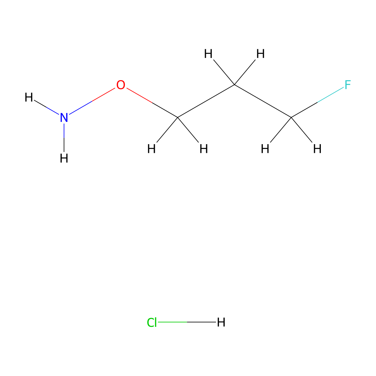 O-(3-Fluoropropyl)hydroxylamine hydrochloride molecular structure, CAS 676525-73-8