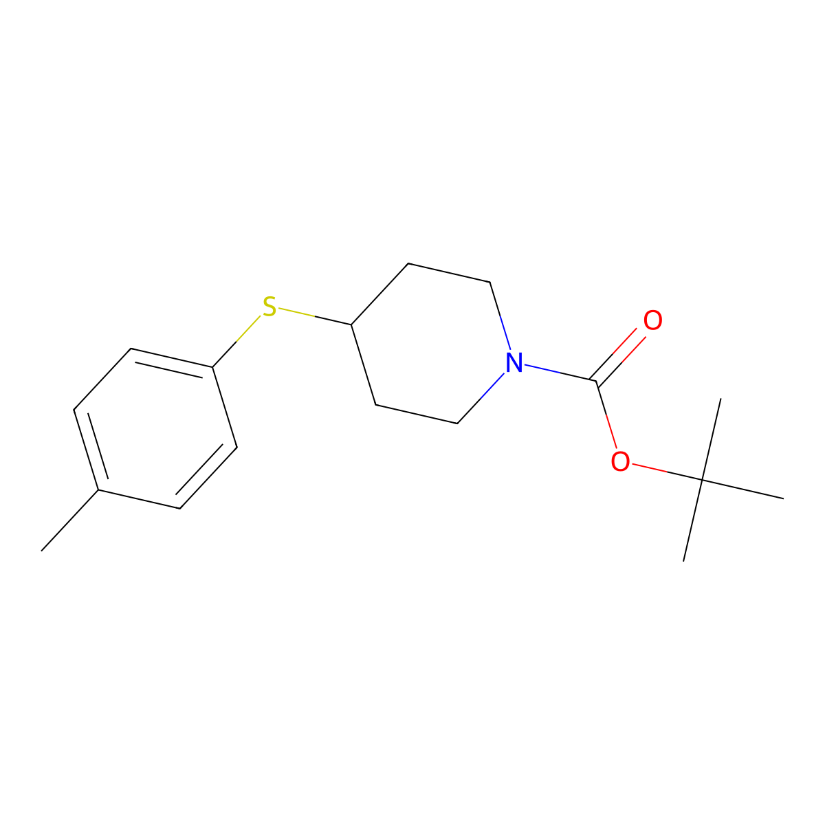 tert-Butyl 4-[(4-methylphenyl)sulfanyl]piperidine-1-carboxylate molecular structure, CAS 676527-71-2