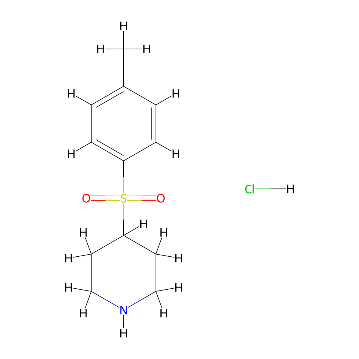4-(4-Methylbenzenesulfonyl)piperidine hydrochloride molecular structure, CAS 676527-73-4