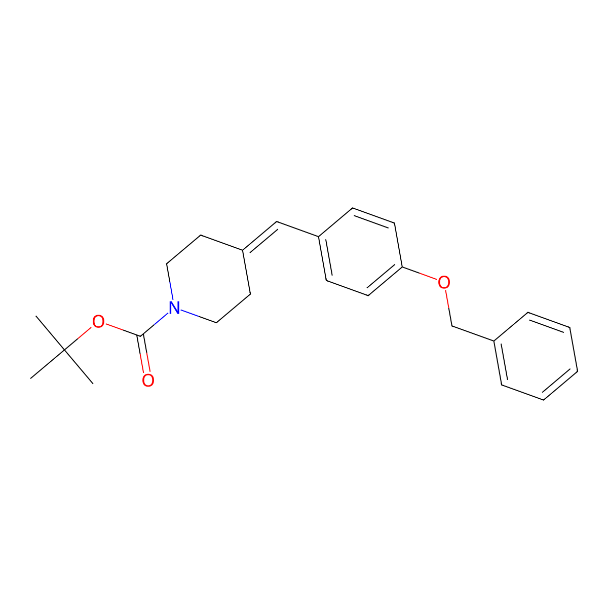4-(4-Benzyloxybenzylidene)piperidine-1-carboxylic acid tert-butyl ester molecular structure, CAS 676528-95-3