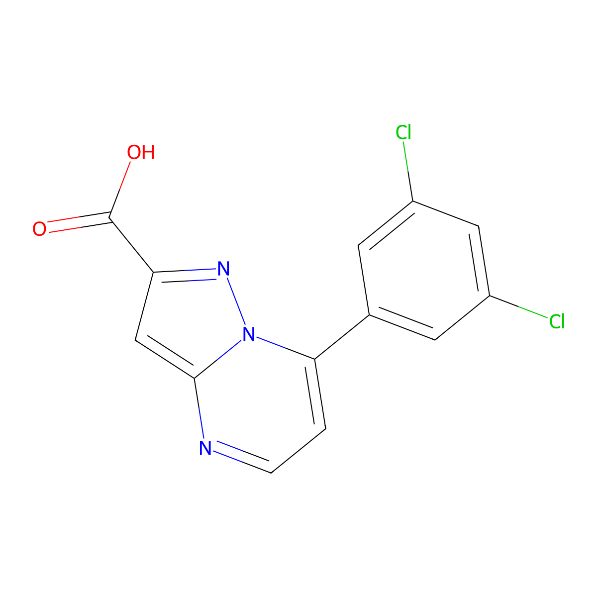 7-(3,5-Dichlorophenyl)pyrazolo[1,5-a]pyrimidine-2-carboxylic acid molecular structure, CAS 676537-47-6