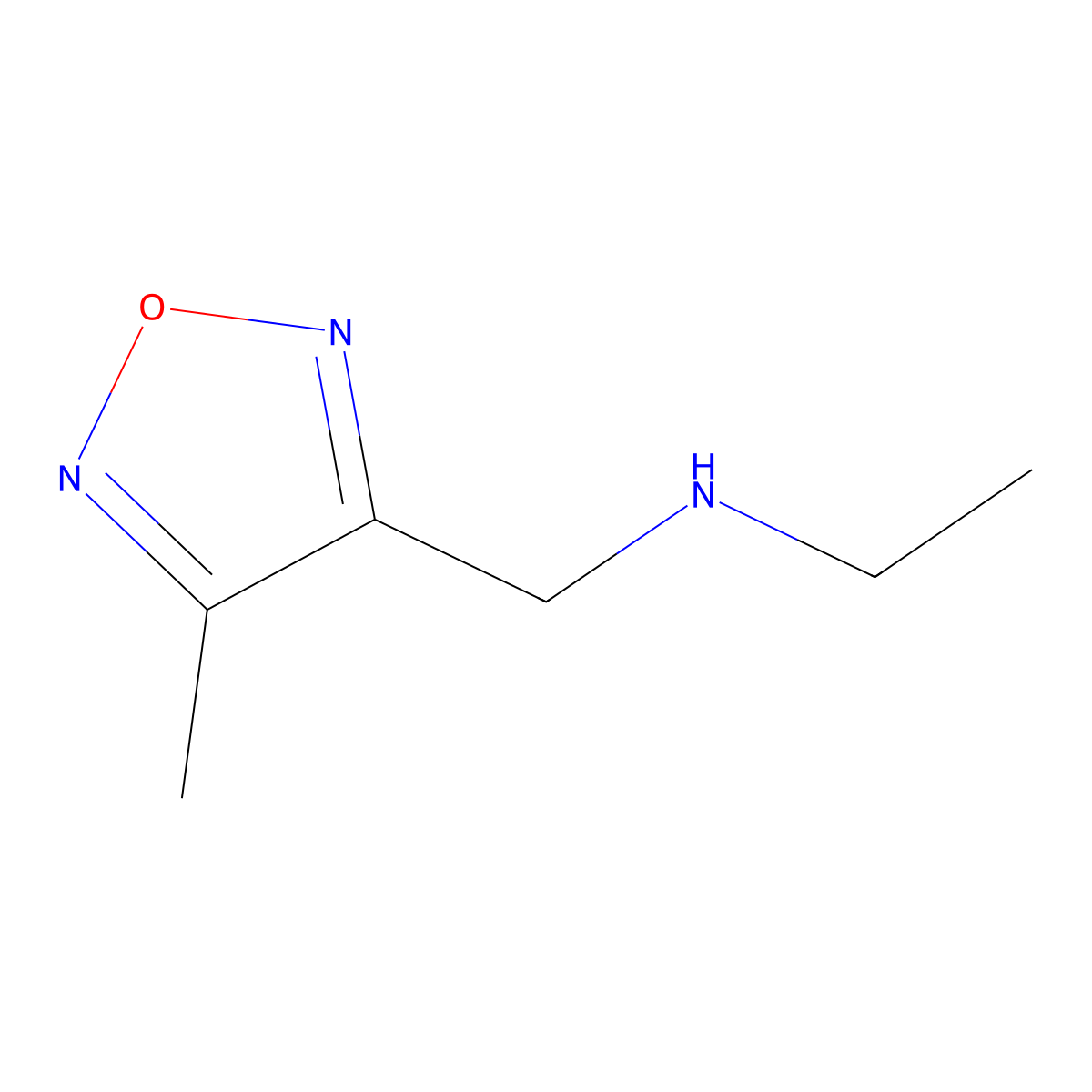 N-((4-Methyl-1,2,5-oxadiazol-3-yl)methyl)ethanamine molecular structure, CAS 676539-91-6