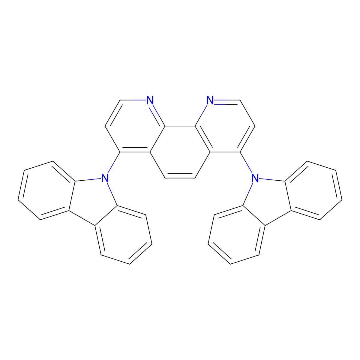4,7-Di(9H-carbazol-9-yl)-1,10-phenanthroline molecular structure, CAS 676542-82-8