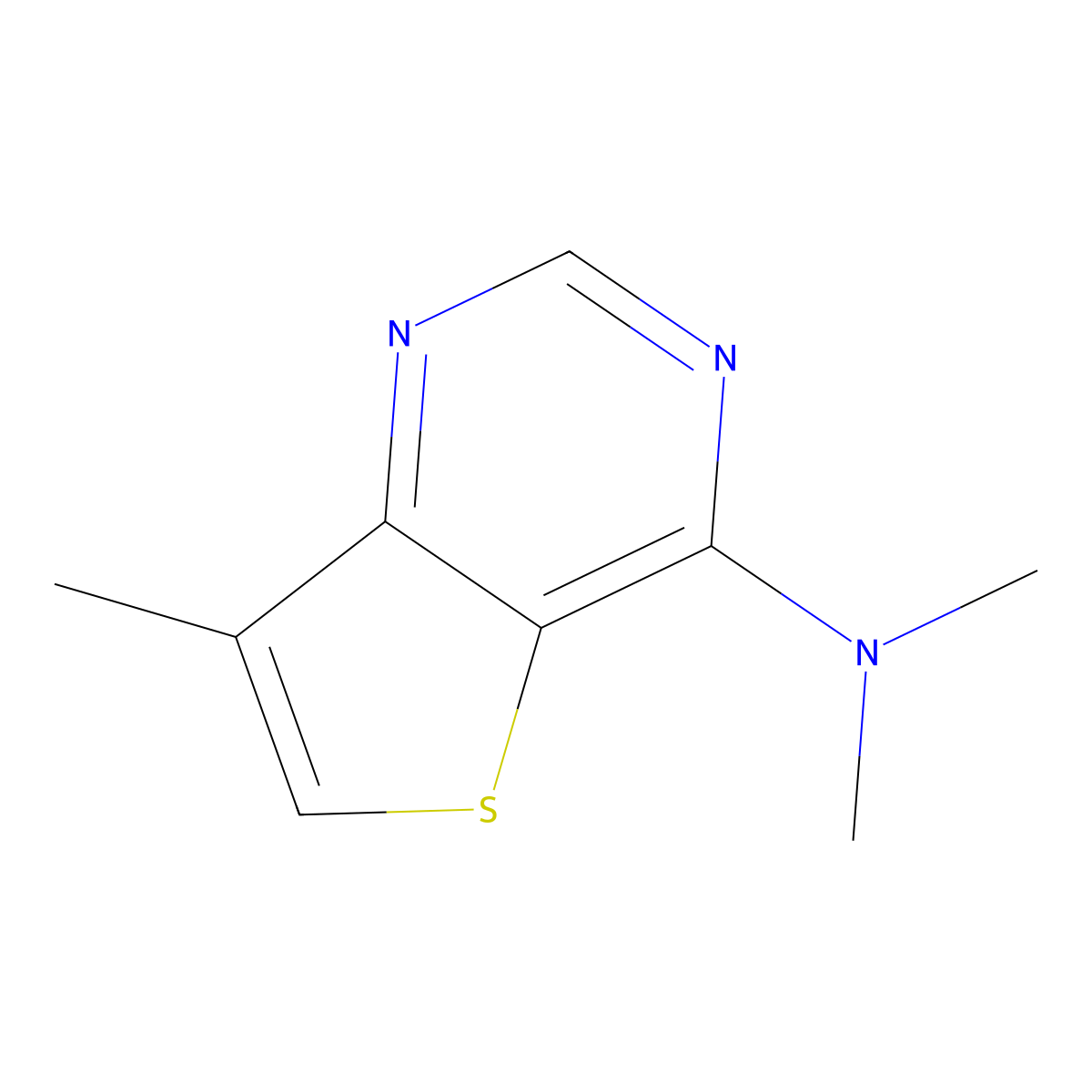 N,N,7-trimethylthieno[3,2-d]pyrimidin-4-amine molecular structure, CAS 676546-12-6