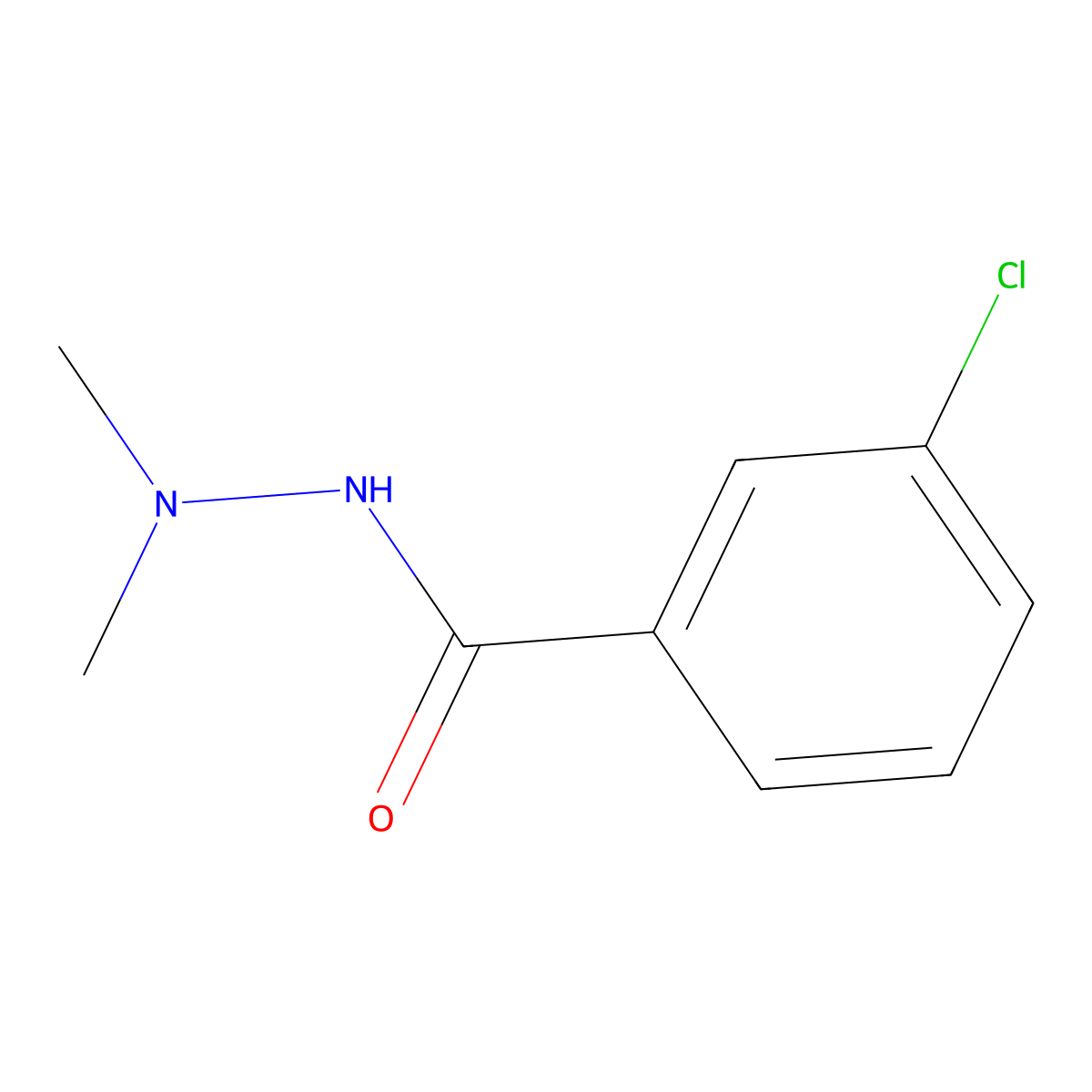 3-chloro-N',N'-dimethylbenzohydrazide molecular structure, CAS 67655-87-2