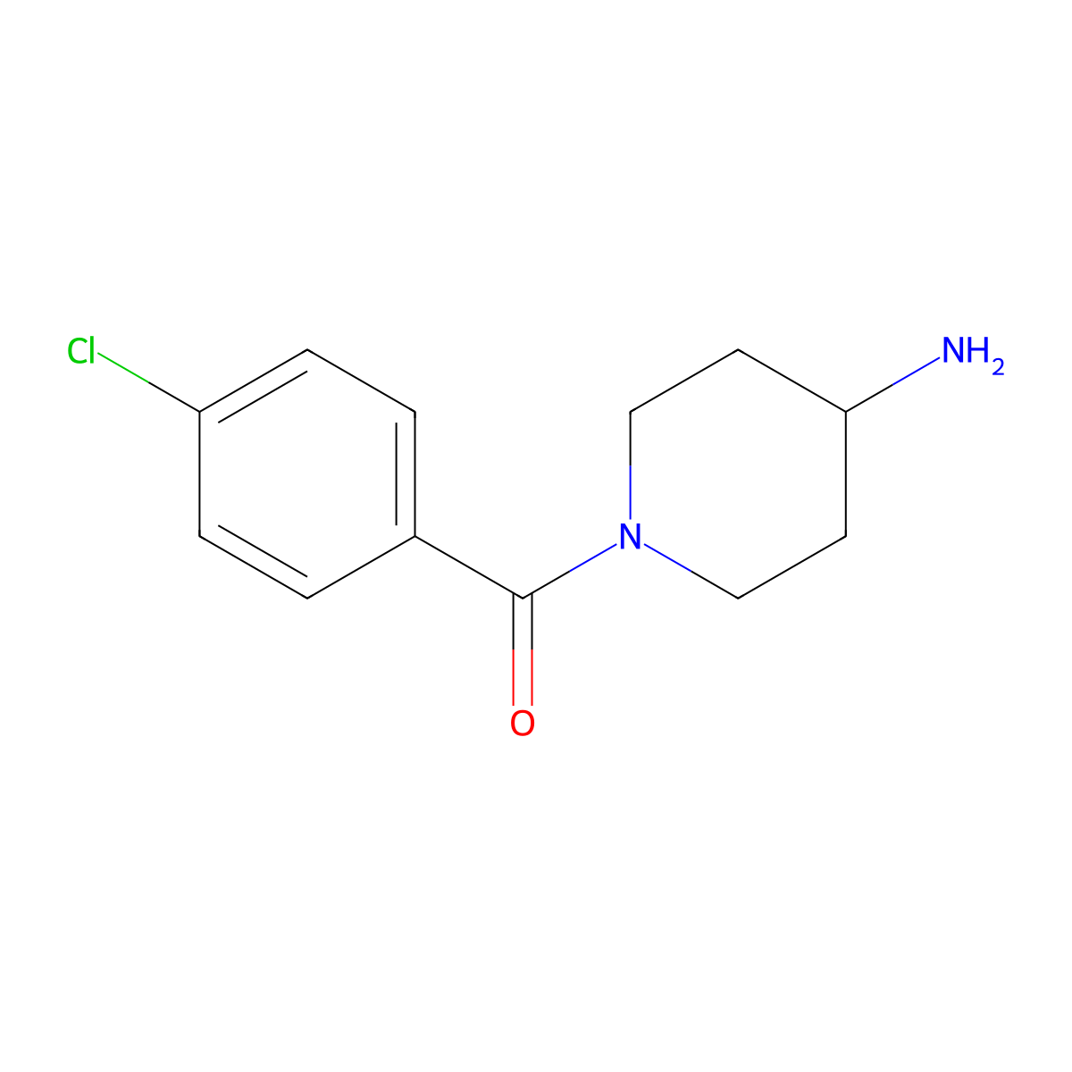(4-Aminopiperidin-1-yl)(4-chlorophenyl)methanone molecular structure, CAS 676559-87-8