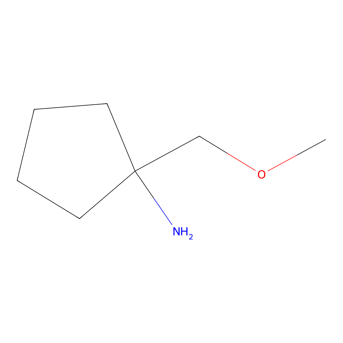 1-(Methoxymethyl)cyclopentan-1-amine molecular structure, CAS 676560-74-0