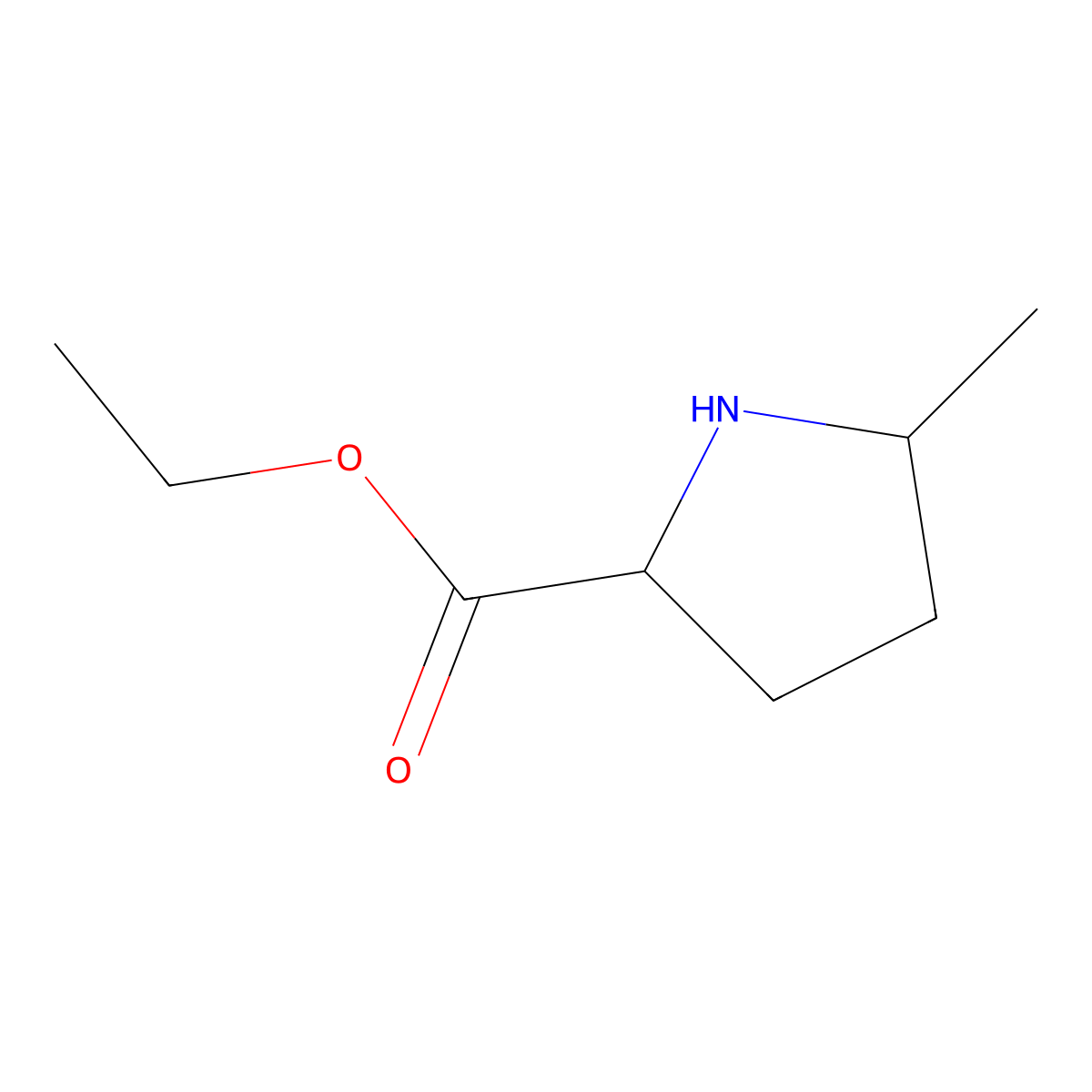 (2S,5S)-Ethyl 5-methylpyrrolidine-2-carboxylate molecular structure, CAS 676560-84-2