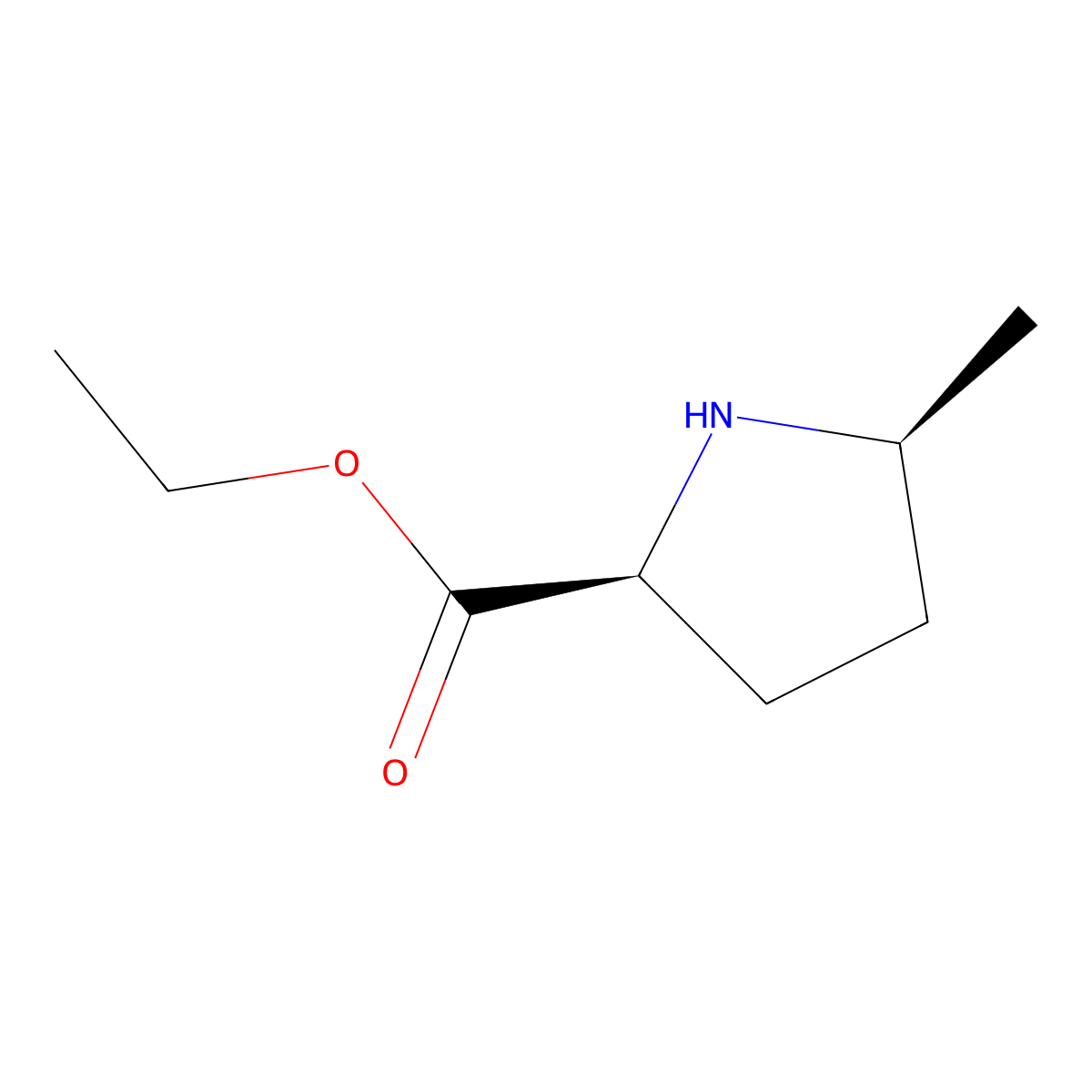 (2S,5S)-Ethyl 5-methylpyrrolidine-2-carboxylate molecular structure, CAS 676560-84-2