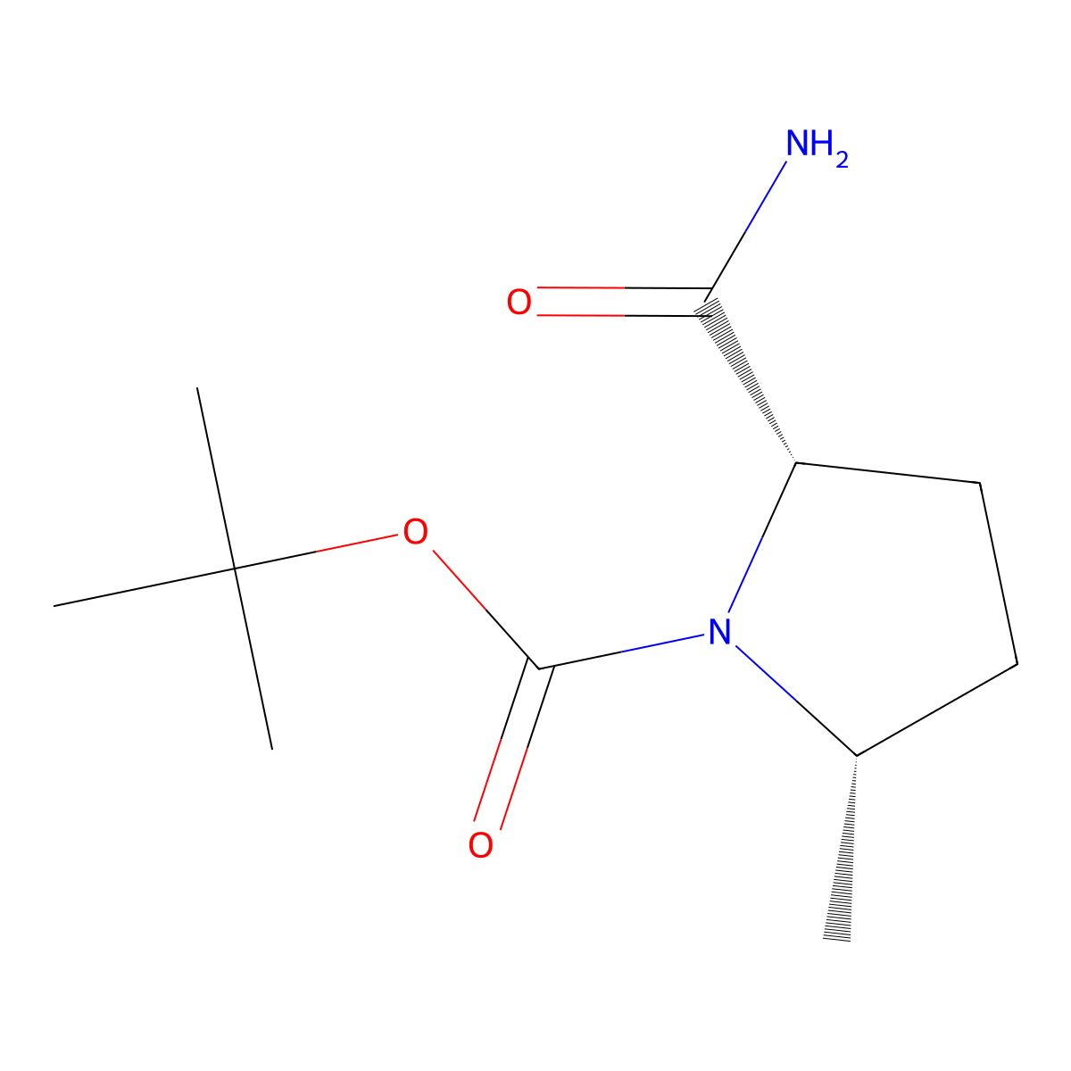 tert-butyl (2S,5S)-2-carbamoyl-5-methylpyrrolidine-1-carboxylate molecular structure, CAS 676560-86-4