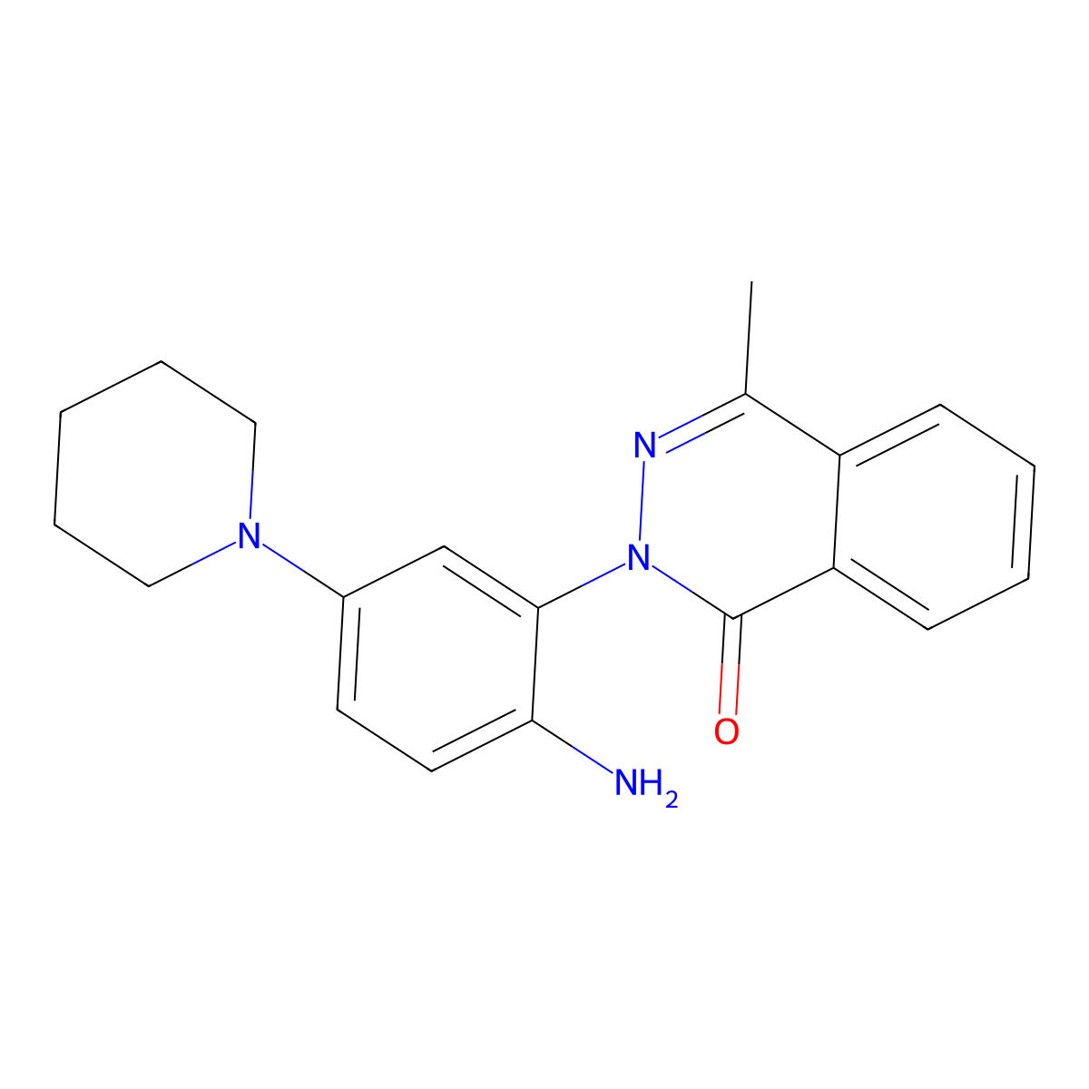 2-(2-Amino-5-piperidin-1-ylphenyl)-4-methylphthalazin-1-one molecular structure, CAS 676562-69-9
