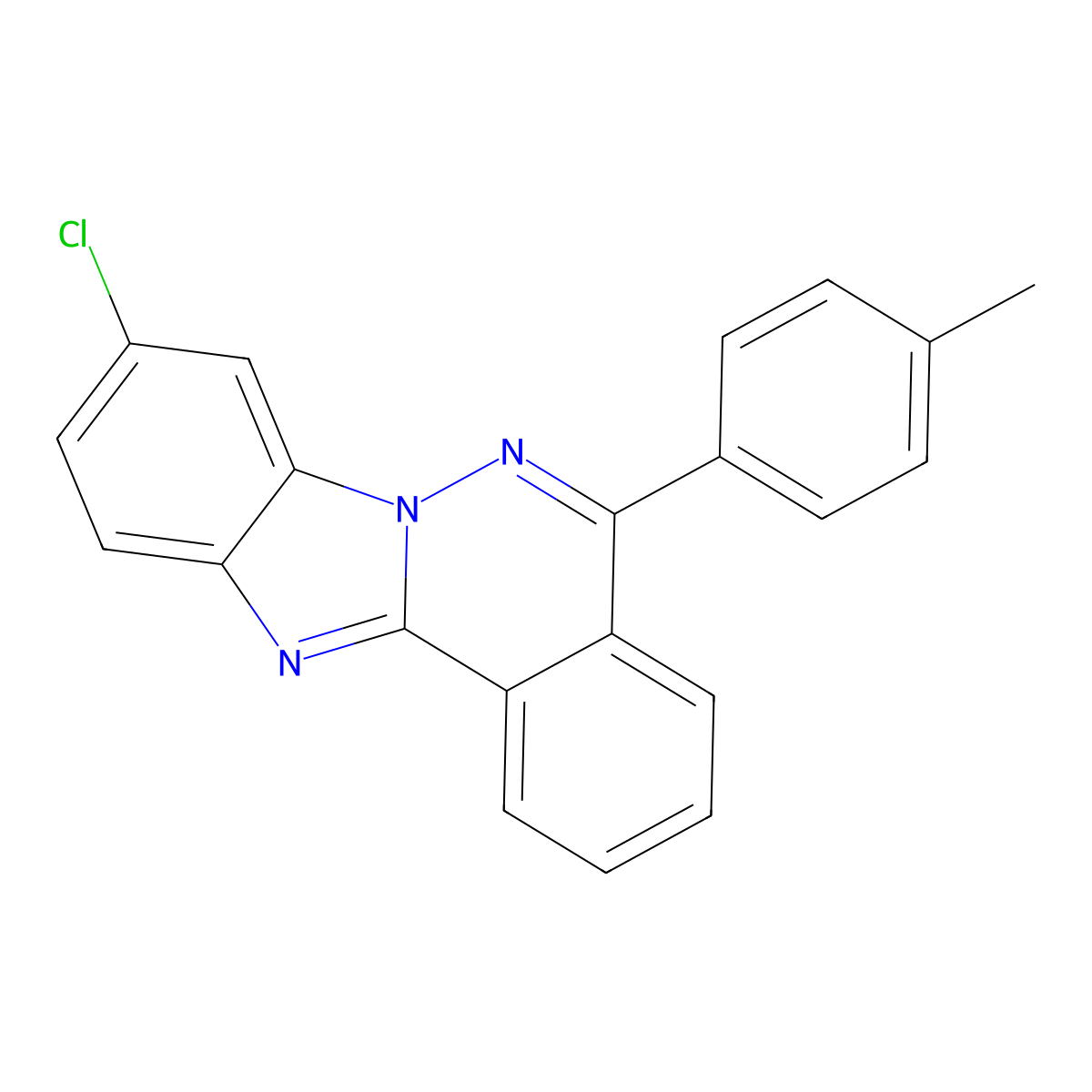 9-Chloro-5-(4-methylphenyl)benzimidazo[2,1-a]phthalazine molecular structure, CAS 676562-82-6
