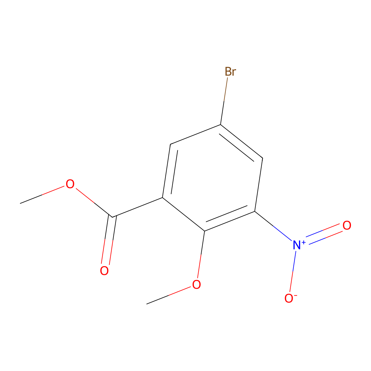 Methyl 5-bromo-2-methoxy-3-nitrobenzoate molecular structure, CAS 67657-90-3