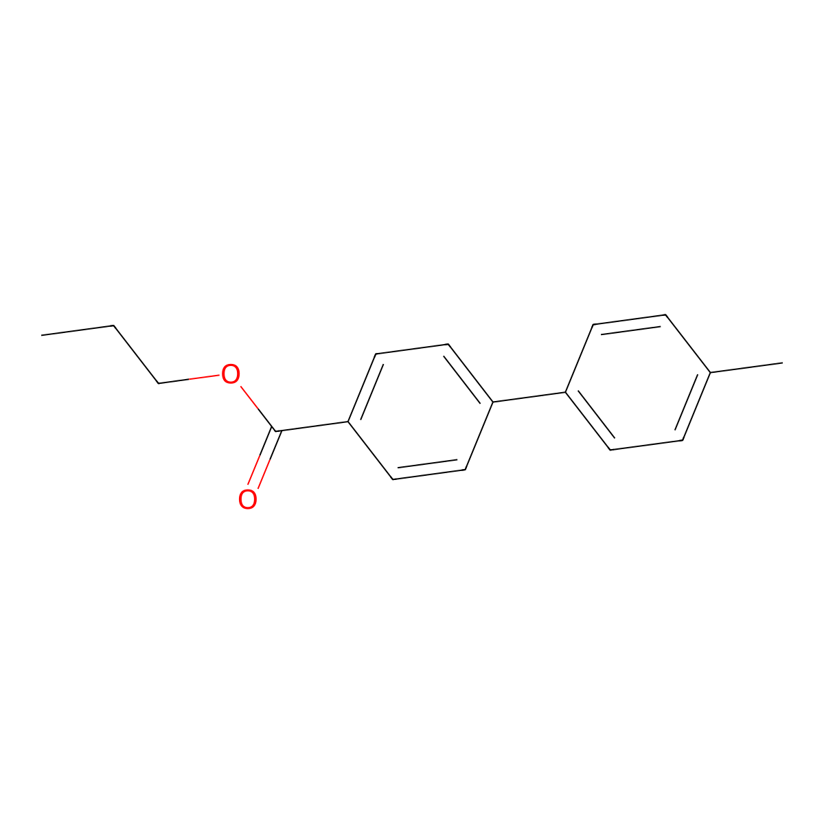 Propyl 4'-methyl[1,1'-biphenyl]-4-carboxylate molecular structure, CAS 676578-71-5