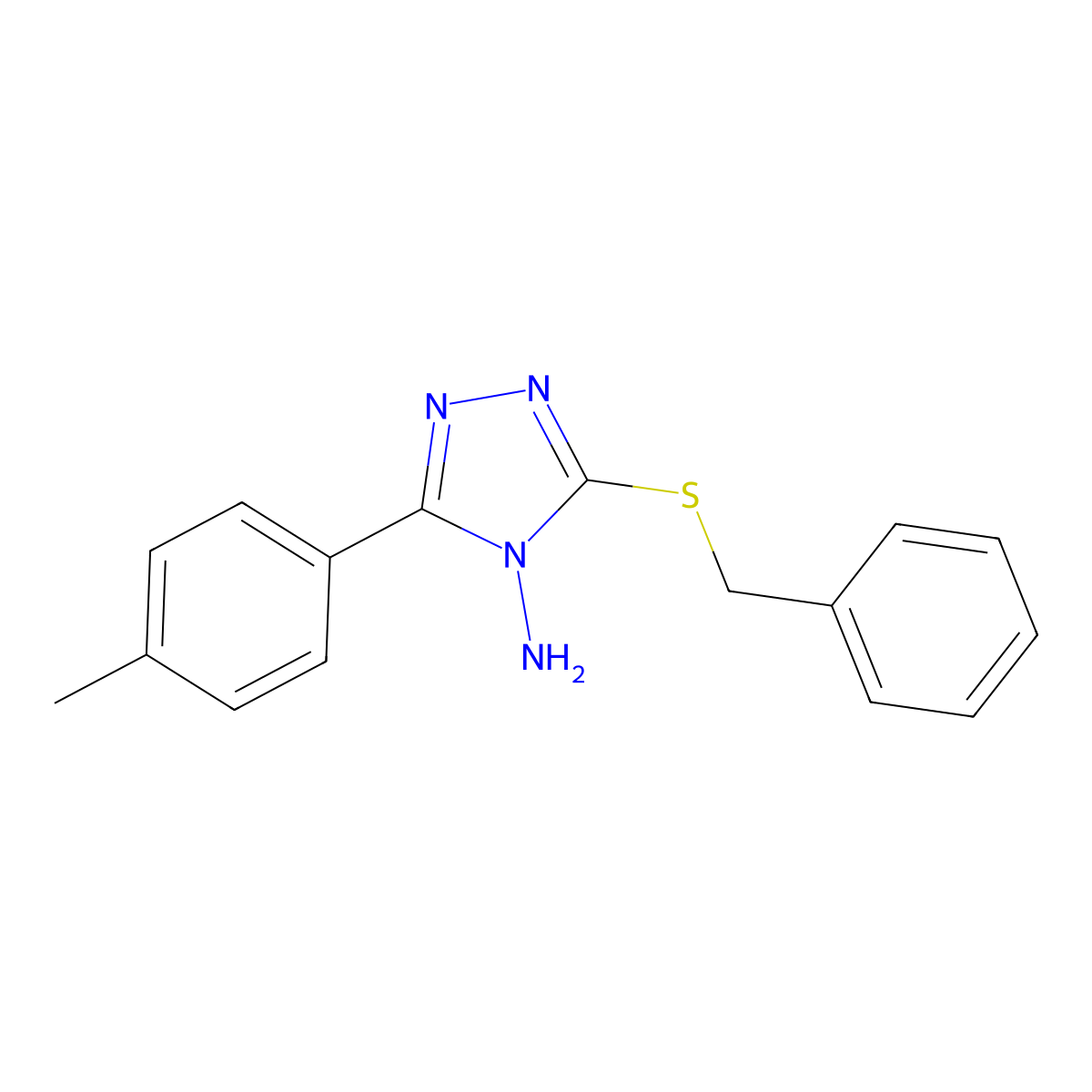 5-(4-Methylphenyl)-3-(phenylmethylthio)-1,2,4-triazole-4-ylamine molecular structure, CAS 676580-37-3