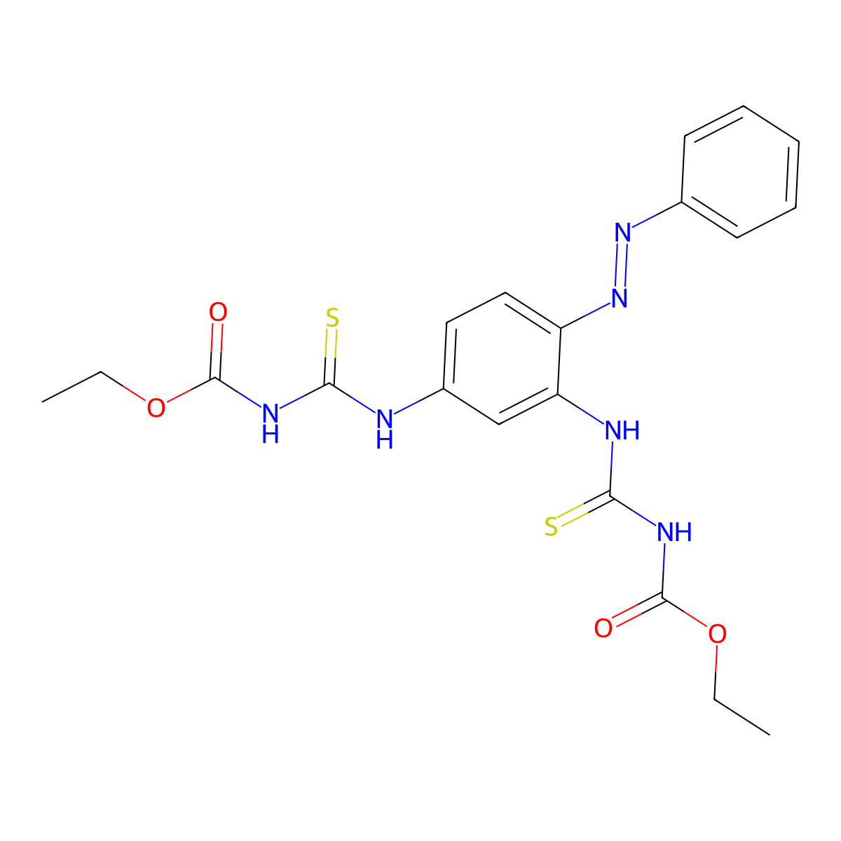 diethyl ({4-[(E)-phenyldiazenyl]benzene-1,3-diyl}dicarbamothioyl)biscarbamate molecular structure, CAS 676587-88-5