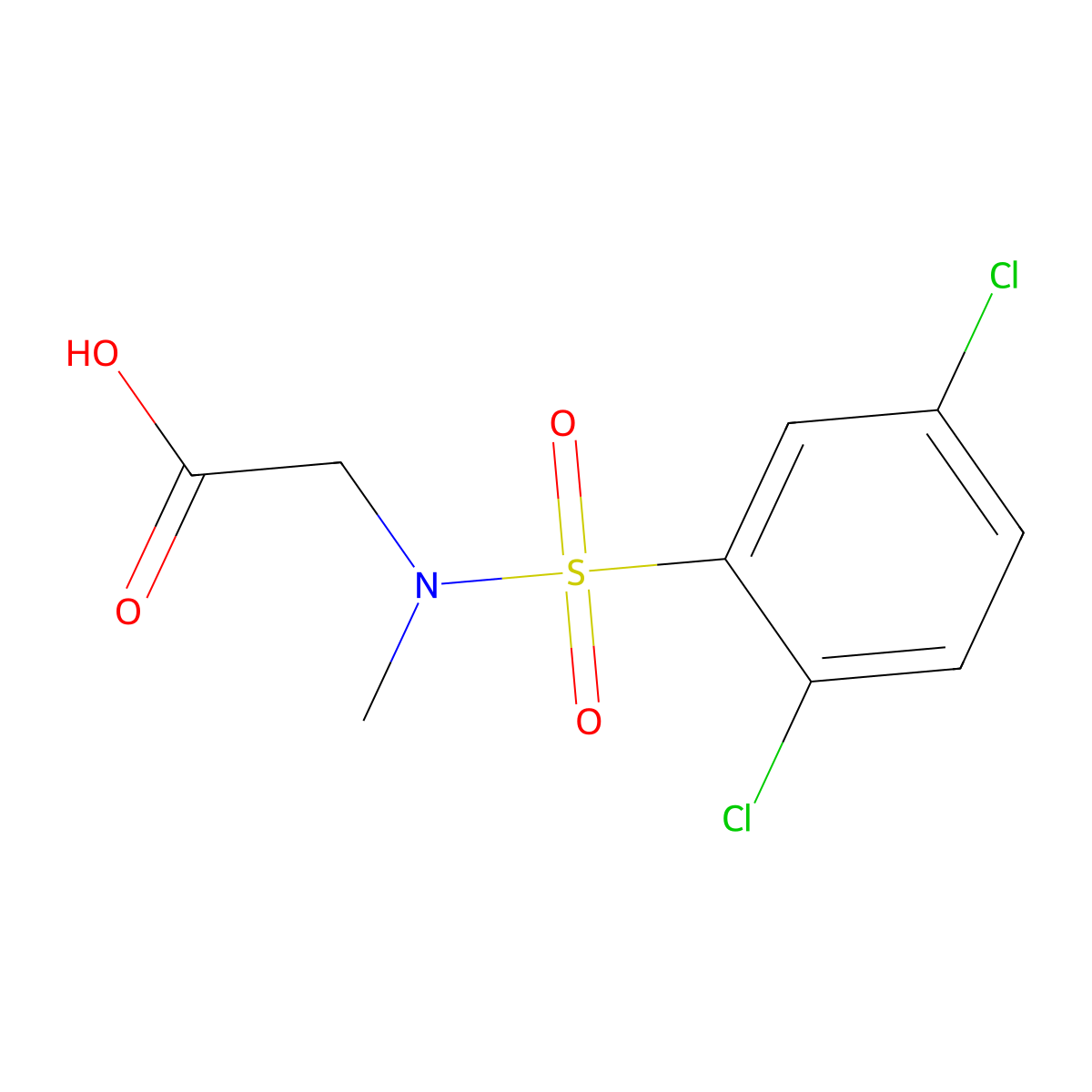 N-[(2,5-dichlorophenyl)sulfonyl]-N-methylglycine molecular structure, CAS 676588-11-7