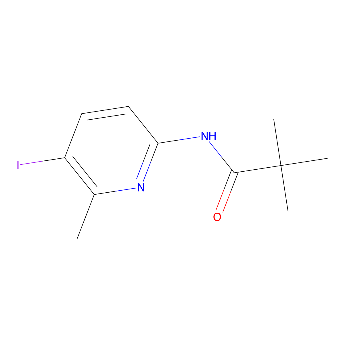 N-(5-Iodo-6-methyl-pyridin-2-yl)-2,2-dimethyl-propionamide molecular structure, CAS 676588-16-2