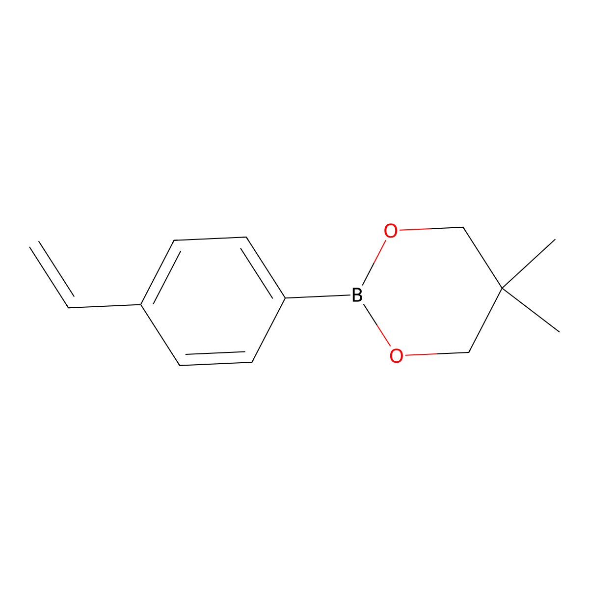 5,5-Dimethyl-2-(4-vinylphenyl)-1,3,2-dioxaborinane molecular structure, CAS 676593-23-0