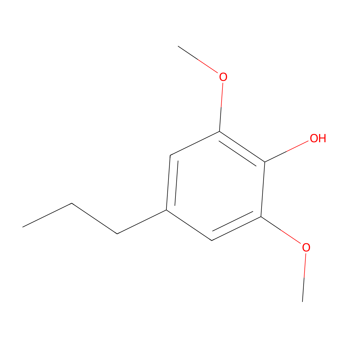 4-Propyl-2,6-dimethoxyphenol molecular structure, CAS 6766-82-1