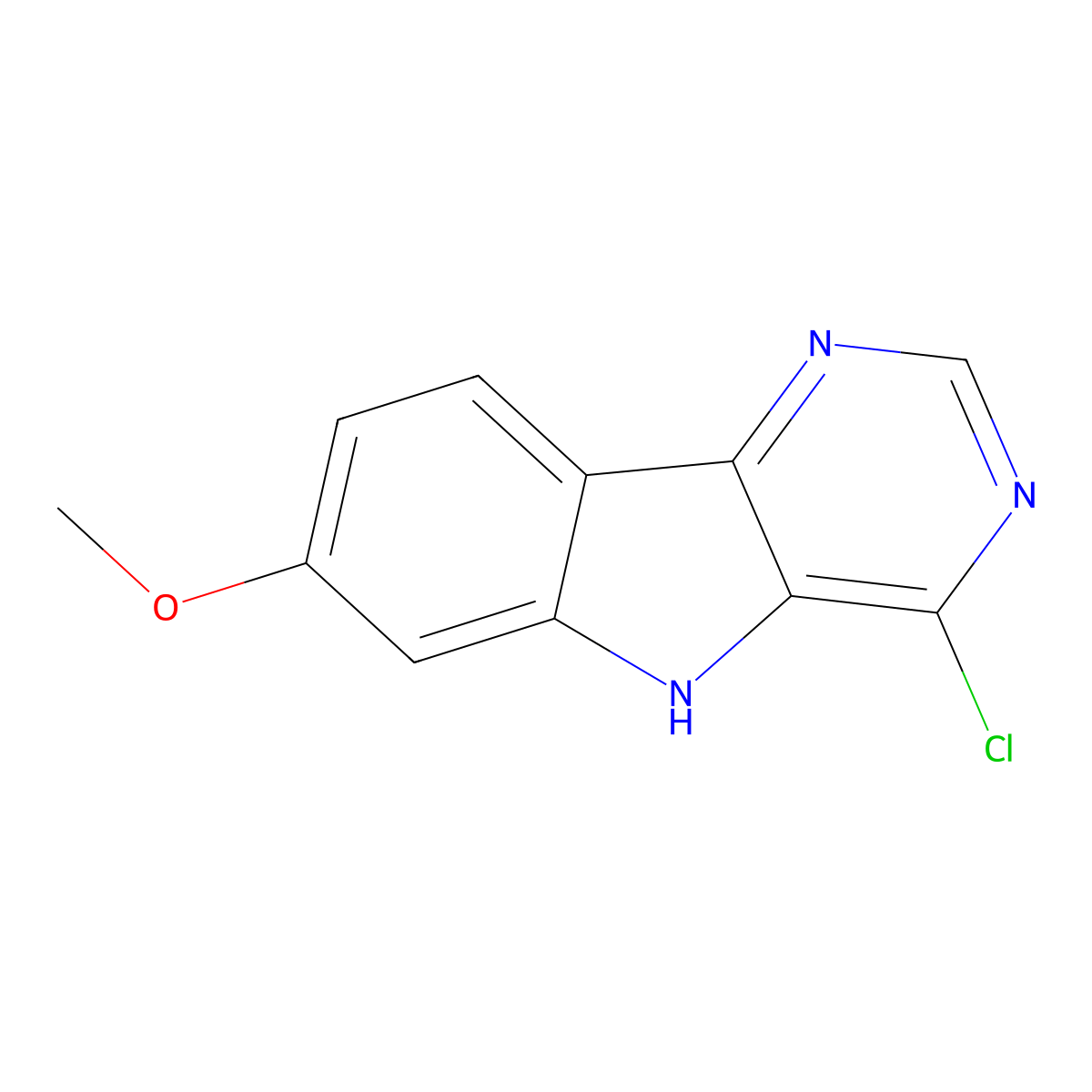 4-Chloro-7-methoxy-5H-pyrimido[5,4-b]indole molecular structure, CAS 676602-23-6